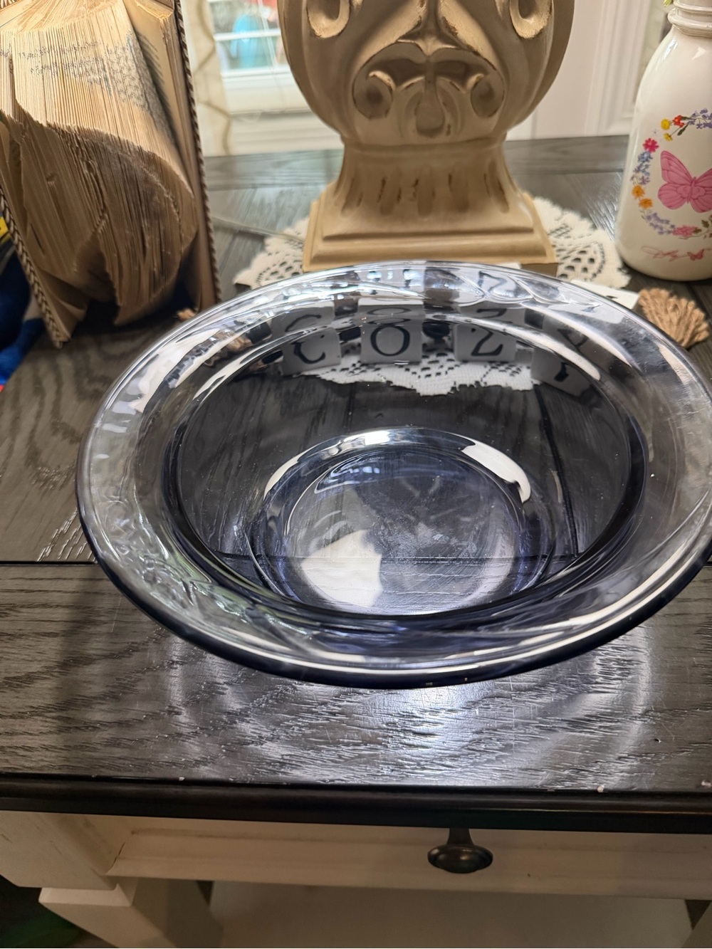 Vintage Pyrex CorningWare "Simple Elegance" amethyst purple glass casserole dish
